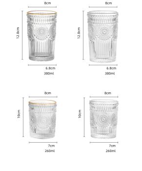 Großhandel B2B Sonnenblumenbecher Muster klarer Glas